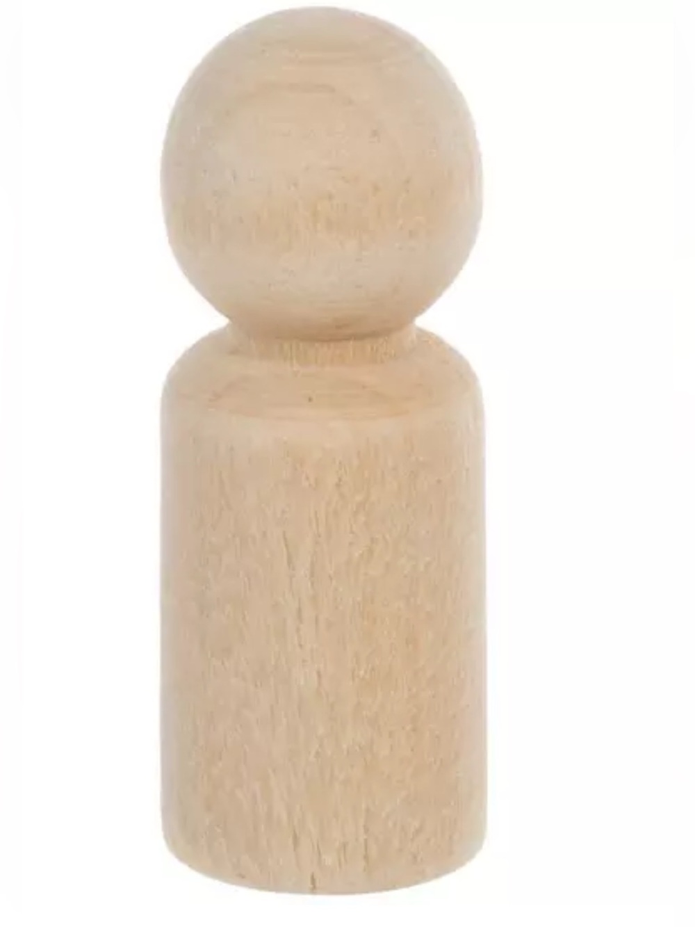 2 Unfinished Wooden Peg Doll - Natural Light Wood